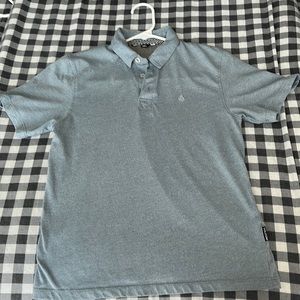 Boys volcom polo shirt gray/blue size 10-12